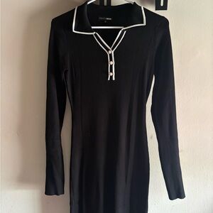 Fashion Nova black dress with White Accents